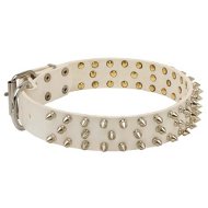 Fashion Dog Collar Spiked | White Dog Collar for Staffy Fashion Dog Collar Spiked | White Dog Collar for Staffy