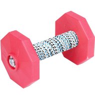 Dog Dumbbell UK with Red Weight Plates and Covered Bar, 1.4 Lbs