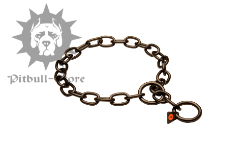 Black Stainless Steel Chain Collar, Fur Saver for Staffy