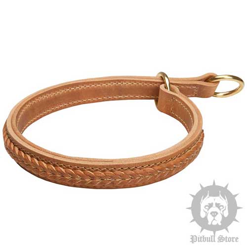 Two-Ply Leather Choke Collar with Braided Adornments