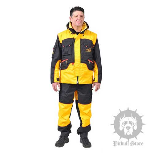Police Dog Training Suit in Yellow/Black, Weather-proof