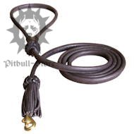 Luxury round leather Pit Bull leash , 2-6 feet Pitbull Lead