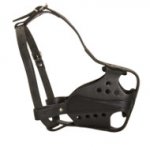 Muzzle for Dogs of Leather, Adjustable, Nickel-plated Fittings
