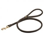 Handmade Round Leather Dog Leash - 1/2 Inch Wide