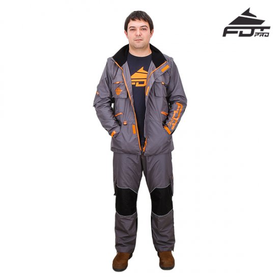 FDT Pro "Dress'n'Go" Dog Trainer Suit of Grey/Orange Colour