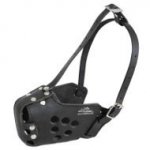 Pitbull Muzzle of Leather for Agitation, Police and Service Work