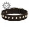 Gorgeous Wide Nylon Pitbull Collar With Nickel Pyramids