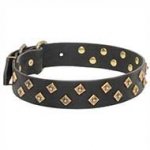 Designer Dog Collar "Majestic Pyramids" for Amstaff, Pitbull