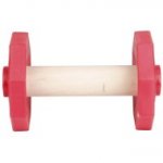 Dog Dumbbell of Wood and Red Plastic for Basic Training, 650 G