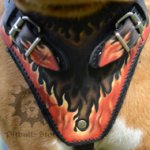 Pitbull Harness with Handle and Cool Flame Design