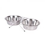 Stainless Steel Dog Bowls with Stand for Water & Food