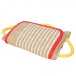 Dog Bite Pad with 3 Handles and Jute Cover for Pitbull, Staffy