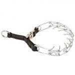Prong Collar Chrome Plated with Leather Loop for Staffy, 0.1"