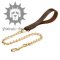 Chain Dog Lead with Soft Leather Handle