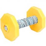 Dog Dumbbell UK with Yellow Plates and Covered Bar, 1.4 Lbs