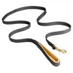Padded Dog Lead of Strong Leather & Brass Fittings