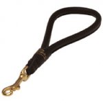 Rolled Leather Dog Control Lead - 11 Inch Long