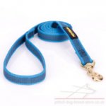 Pitbull Dog Leash of Blue Nylon with Non-Slip Effect