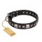 "Space Walk" FDT Artisan Black Studded Collar for Dogs