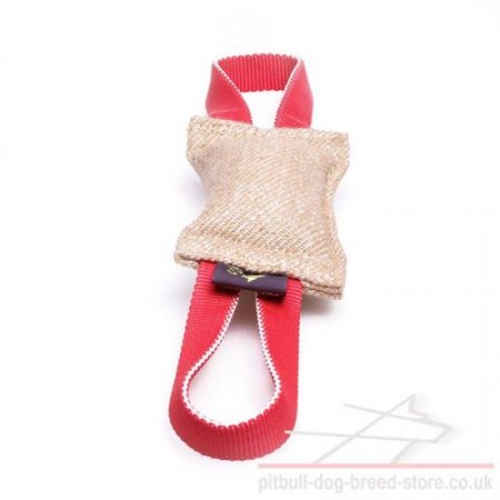 Jute Dog Bite Tug with Handles for Staffy Puppy