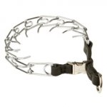 Pinch Dog Collar of Steel with Leather Band for Staffy, 1/6"