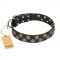 "Romantic Breeze" FDT Artisan Hypnotic Black Leather Dog Collar