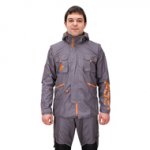 "Pro Jacket" of Grey Waterproof Material with Lots of Pockets