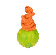 Dog Toy Ball of Natural Rubber on Rope for Staffy and Pitbull