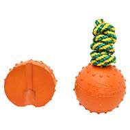 Durable Dog Toy Ball on Rope for Pitbull and Staffy, 3"