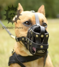 Leather Basket Dog Muzzle