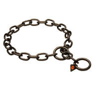 Chain Collar for Pitbull and Staffy, Black Stainless Steel