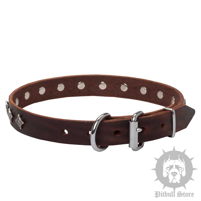 Dog Collar with Stars Handmade Leather Dog Collars £44.20