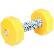 Dog Obedience Dumbbell with 4 Yellow Plastic Weight Plates, 1 Kg