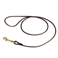 Round Leather Dog Show Lead - 1/4 Inch Wide