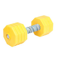 Dog Training Dumbbell with 8 Yellow Plastic Weight Plates, 2 kg