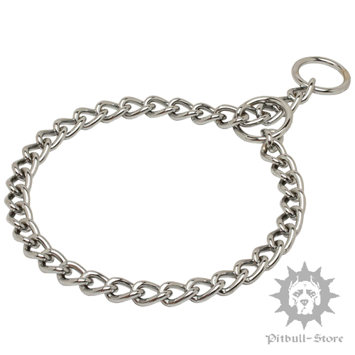 Classic Staffy Chain Collar of Chrome Plated Steel