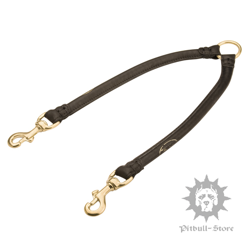Coupler Dog Lead of Extra Thick Rolled Leather