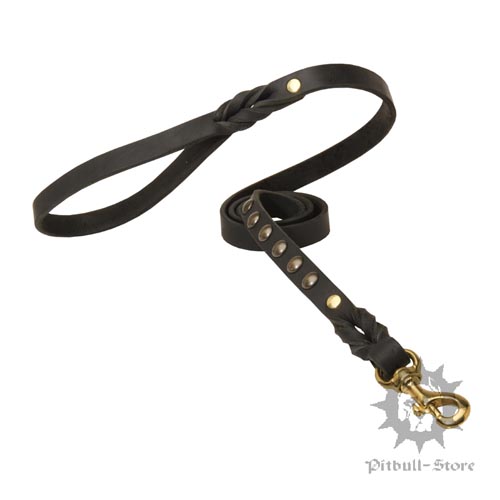 Designer Dog Lead with Braids & Studs