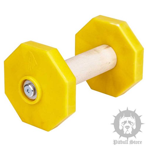 Dog Dumbbell Wooden and Plastic for Retrieve Training, 650 g