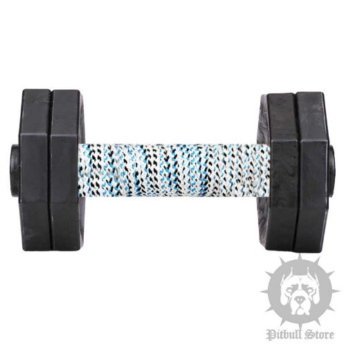 Dog Obedience Dumbbell with 4 Black Plastic Weight Plates, 1 Kg