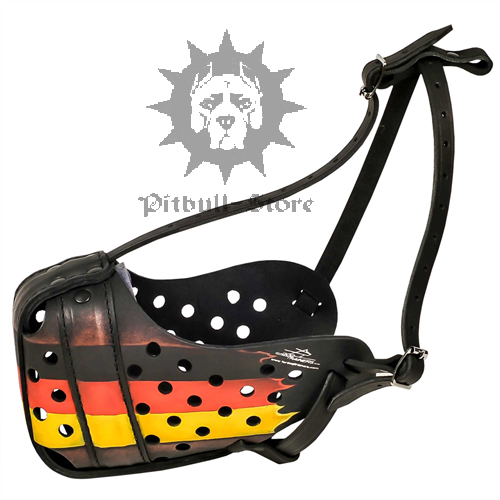 Unique Leather Dog Muzzle in "Germany" Design