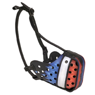 France Flag Painted Leather Dog Muzzle for Pitbull