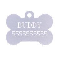 Pitbull ID Tag Bone Shaped with Custom Engraving