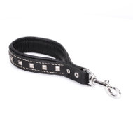 Short Dog Lead Handle Nappa Padded and Studded