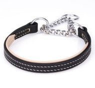 Staffy Collar Behavior Correction Half Choke, Leather and Nappa