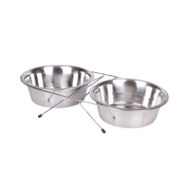Stainless Steel Dog Bowls with Stand for Water & Food