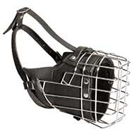 Leather Coated Wire Basket Muzzle for Working Pitbulls